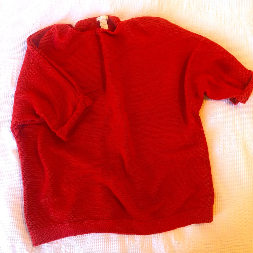 Fiery Cropped Sleeve Sweater